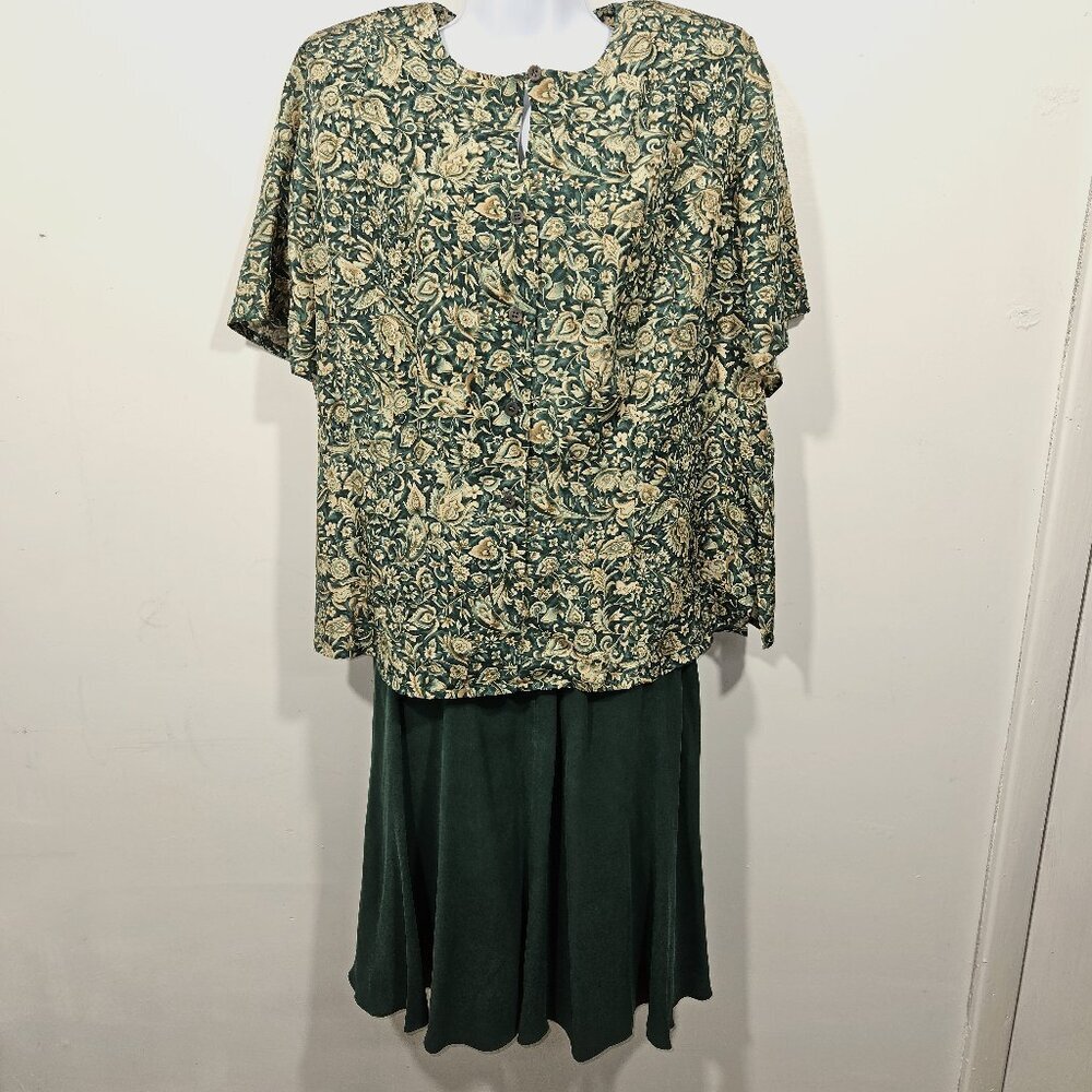 Elisabeth Two-Piece Skirt Set VTG/NWT Sea of Silk Size Petite 18P (SH36)